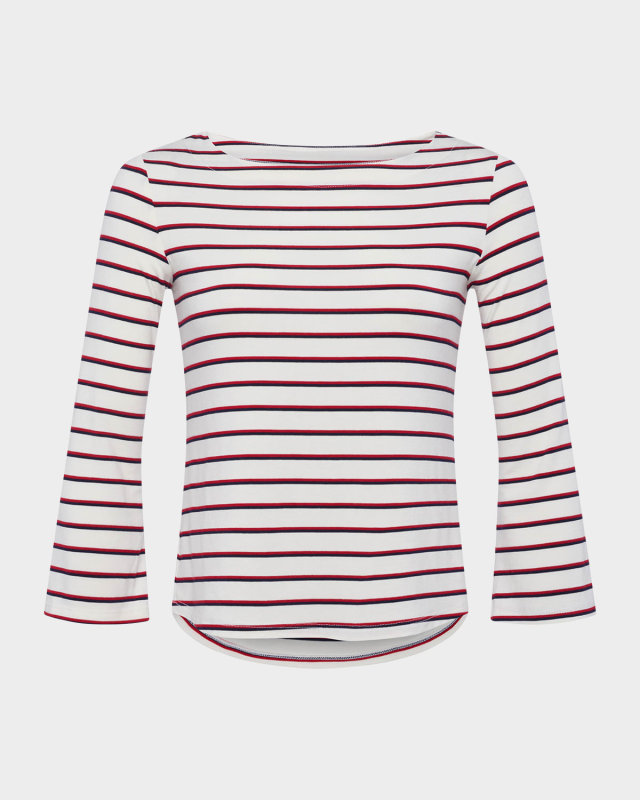 Lucille Stripe Boat-Neck Shirt